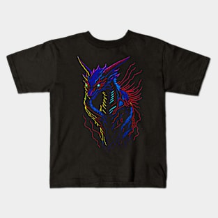 Edgy high tech dragon vector Kids T-Shirt